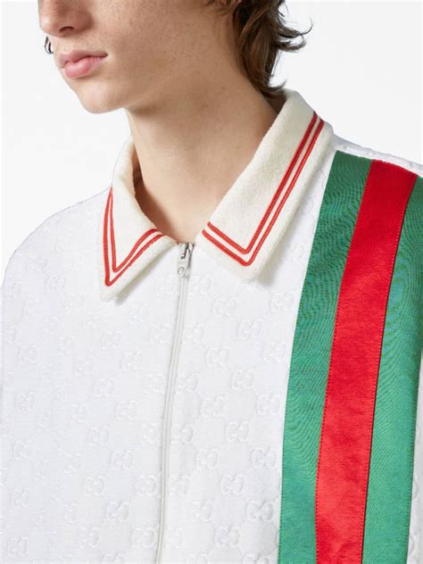 gucci terry cloth shirt|Gucci GG terry cloth polo shirt with Web.